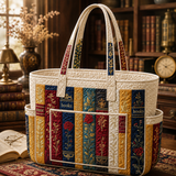 Niamh | Quilted Tote Bag with Books