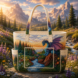 Dearbhla | Quilted Tote Bag with a Mystic Dragon