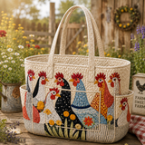 Clíona | Quilted Tote Bag with a Meadow Hen