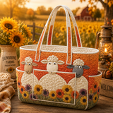Lasairíona | Quilted Tote Bag with Whimsical Sheep
