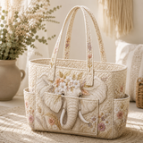 Muirgheal | Quilted Tote Bag with an Elephant
