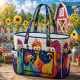 Deirbhile | Quilted Tote Bag with a Hen