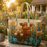 Siún | Quilted Tote Bag with a Highland Cow