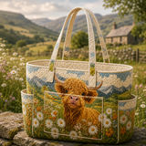 Ríoghnach | Quilted Tote Bag with Highland Flowers