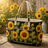 Ailbhe | Quilted Tote Bag with Sunflowers