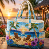 Ita | Quilted Tote Bag with a Palm Island