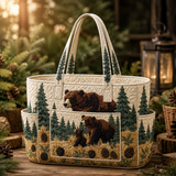 Aifric | Quilted Tote Bag with Forest Animals