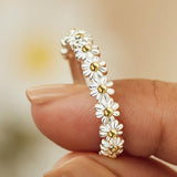 Margareta – Adjustable Ring with Enamelled Floral Motifs