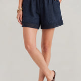 Women's Shorts with Lace Trim and Drawstring
