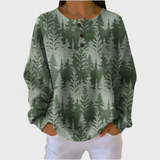 Fionnuala - Green Jumper Featuring Timeless Christmas Tree Design