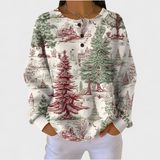 Doireann - Cream Jumper Featuring a Winter Forest Design