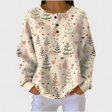 Emer - Cream Jumper Featuring a Subtle Christmas Tree Design