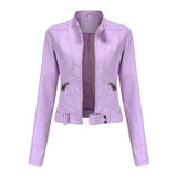 Short Faux Leather Biker Jacket