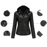 Hooded Faux Leather Jacket