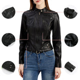 Studded Faux Leather Cropped Jacket