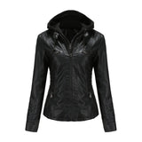 Hooded Faux Leather Jacket