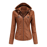 Hooded Faux Leather Jacket
