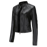 Studded Faux Leather Cropped Jacket