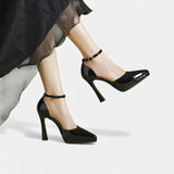 Evette Leather High Heels