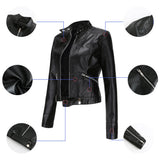 Short Faux Leather Biker Jacket