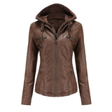 Hooded Faux Leather Jacket