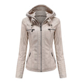 Hooded Faux Leather Jacket