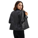 Streamlined Vegan Leather Racer Jacket