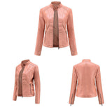 Streamlined Vegan Leather Racer Jacket