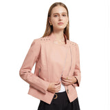 Embellished Biker Jacket with Studs