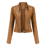 Short Faux Leather Biker Jacket