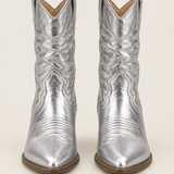 Aneta - Shiny Metallic Western Boots