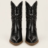 Aneta - Shiny Metallic Western Boots