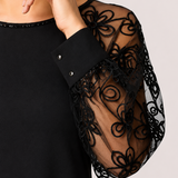 Rastislava | Elegant Black Dress with Delicate Sleeves