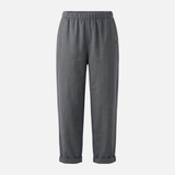 Loose summer trousers with an elastic waistband and lightweight appearance