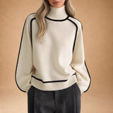Vasiliki - Chic Solid High-Neck Sweater