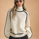 Vasiliki - Chic Solid High-Neck Sweater
