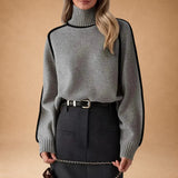 Vasiliki - Chic Solid High-Neck Sweater