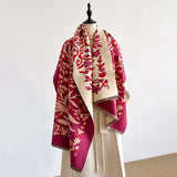 Raspberry Bloom Reversible Scarf