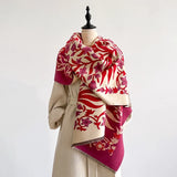 Raspberry Bloom Reversible Scarf