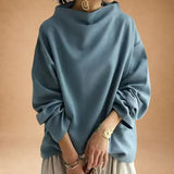 Georgia - Contemporary High-Collar Blouse with Dolman Sleeves