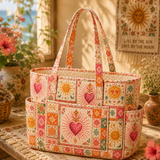 Étaín | Quilted Tote Bag with a Summer Beach