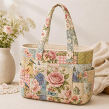 Fiona | Quilted Tote Bag with Vintage Flowers