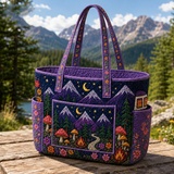 Máire | Quilted Tote Bag with a Starry Mountain