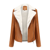 Faux Leather Jacket with Cozy Sherpa Lining