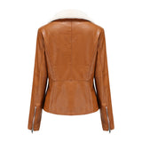 Faux Leather Jacket with Cozy Sherpa Lining