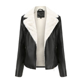 Faux Leather Jacket with Cozy Sherpa Lining