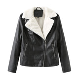 Faux Leather Jacket with Cozy Sherpa Lining