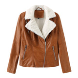 Faux Leather Jacket with Cozy Sherpa Lining