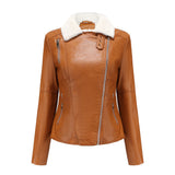 Faux Leather Jacket with Cozy Sherpa Lining