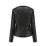 Faux Leather Jacket with Cozy Sherpa Lining